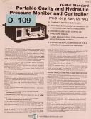 D M E Standard 1PC-01-01 Portable Cavity Hyd. Presssure Monitor & Control Manual